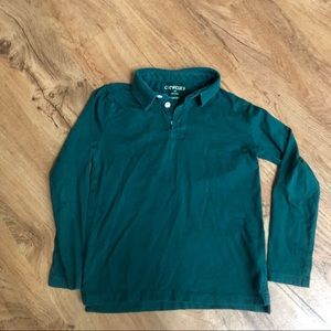 Crewcuts Green Long Sleeve Polo Shirt. Size 6-7.